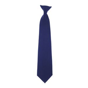 Yoko  Clip-On Unisex Classic Plain Formal Smart Tie (5 Colors) / Navy Blue